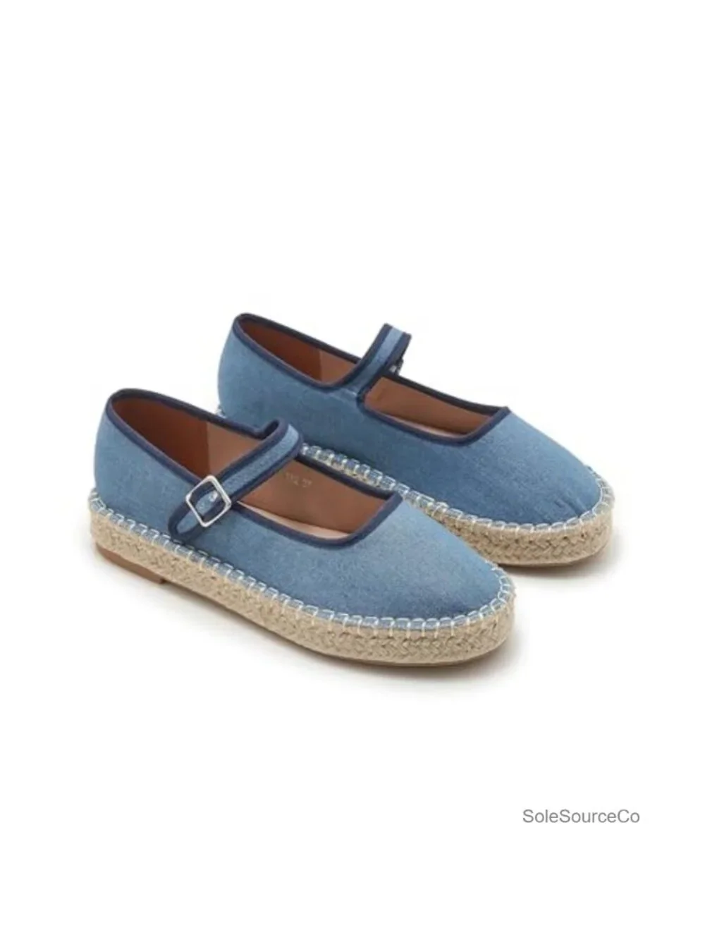 Canvas Mary Jane Shoes for Women Cozy Closed Toe Espadrille Flats Adjustable